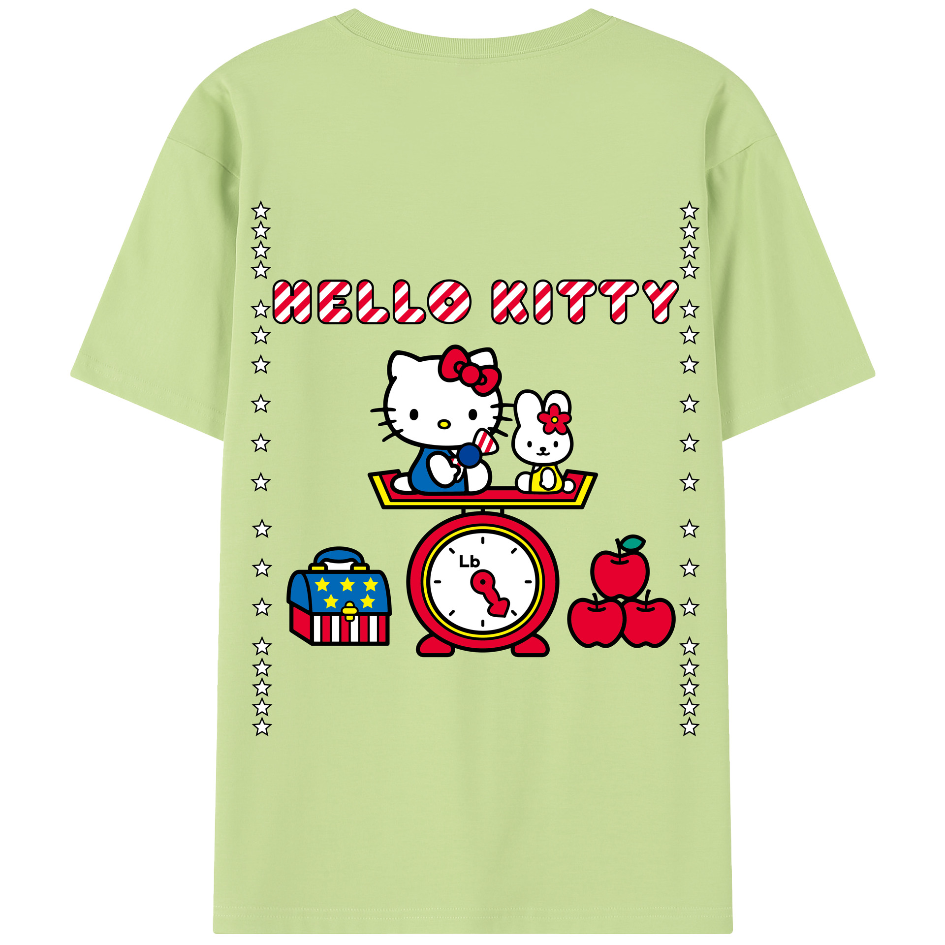 （画像用） Hello Kitty ハローキティ 綿100％半袖Tシャツ（背面プリント）